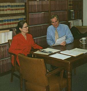 Anne meeting with a client.